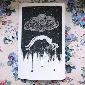 BW Rainfall Original Art